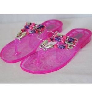 NEW Girls Light Up Jelly Flip Flops